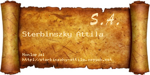 Sterbinszky Attila névjegykártya